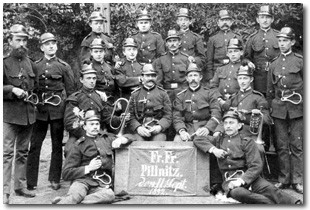 Mitglieder der Freiwilligen Feuerwehr Pillnitz, 11. September 1892