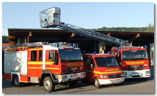 Fuhrpark der STF Pillnitz: LF 10/6, GW-SW, DLK 12/9 LF